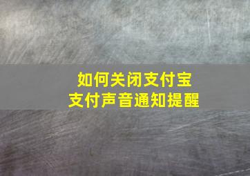 如何关闭支付宝支付声音通知提醒