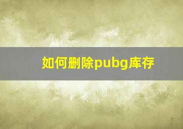 如何删除pubg库存