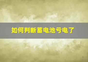 如何判断蓄电池亏电了