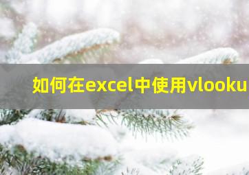 如何在excel中使用vlookup