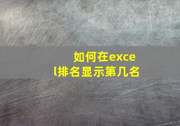 如何在excel排名显示第几名