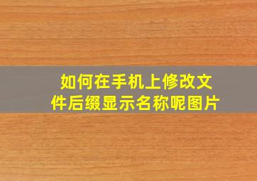 如何在手机上修改文件后缀显示名称呢图片