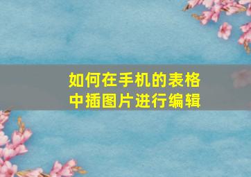 如何在手机的表格中插图片进行编辑