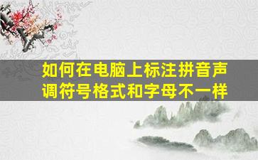 如何在电脑上标注拼音声调符号格式和字母不一样