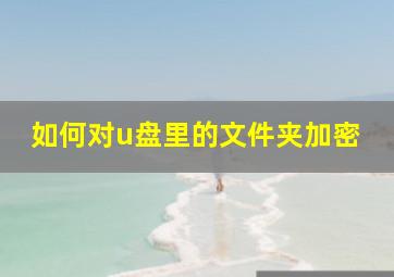 如何对u盘里的文件夹加密