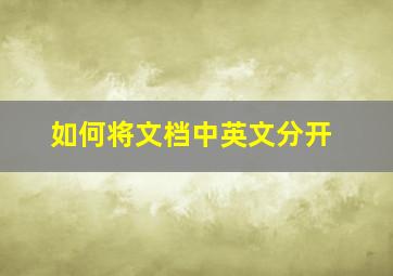 如何将文档中英文分开