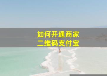 如何开通商家二维码支付宝