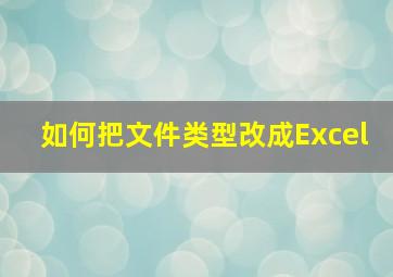 如何把文件类型改成Excel