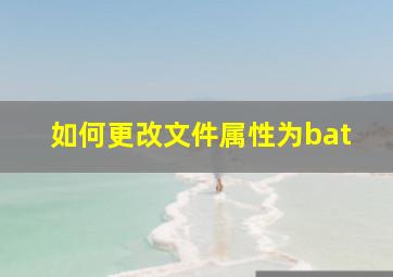 如何更改文件属性为bat