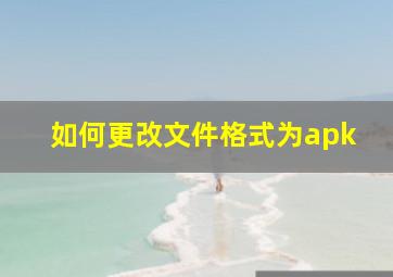 如何更改文件格式为apk