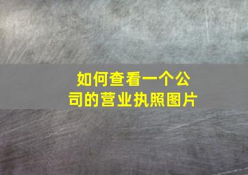 如何查看一个公司的营业执照图片