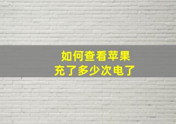 如何查看苹果充了多少次电了