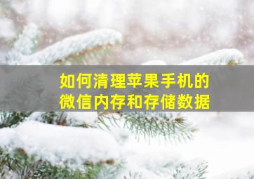 如何清理苹果手机的微信内存和存储数据