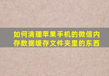 如何清理苹果手机的微信内存数据缓存文件夹里的东西