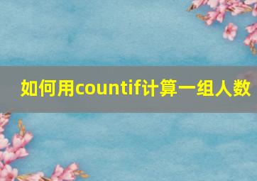 如何用countif计算一组人数