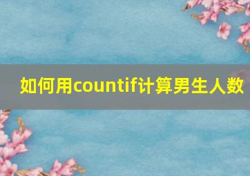 如何用countif计算男生人数