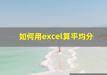 如何用excel算平均分