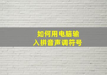 如何用电脑输入拼音声调符号