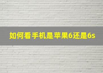 如何看手机是苹果6还是6s