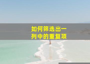 如何筛选出一列中的重复项