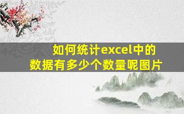 如何统计excel中的数据有多少个数量呢图片