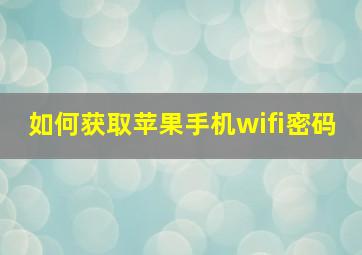 如何获取苹果手机wifi密码