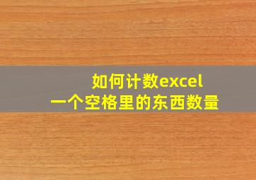 如何计数excel一个空格里的东西数量