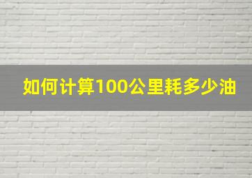 如何计算100公里耗多少油