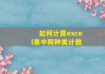 如何计算excel表中同种类计数