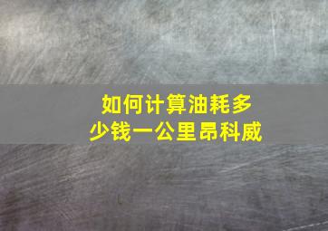 如何计算油耗多少钱一公里昂科威