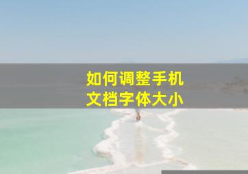 如何调整手机文档字体大小