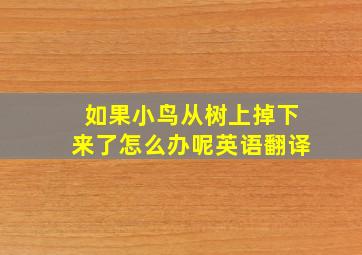 如果小鸟从树上掉下来了怎么办呢英语翻译