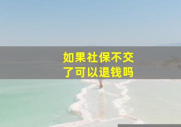 如果社保不交了可以退钱吗