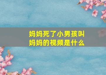 妈妈死了小男孩叫妈妈的视频是什么