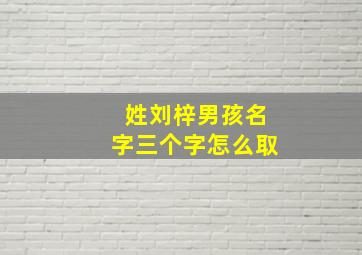 姓刘梓男孩名字三个字怎么取