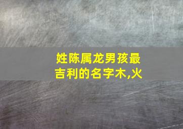 姓陈属龙男孩最吉利的名字木,火