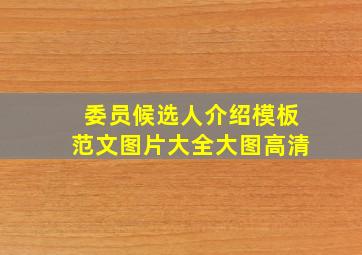 委员候选人介绍模板范文图片大全大图高清