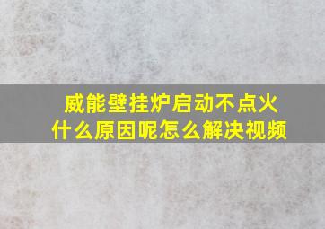 威能壁挂炉启动不点火什么原因呢怎么解决视频