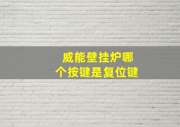 威能壁挂炉哪个按键是复位键