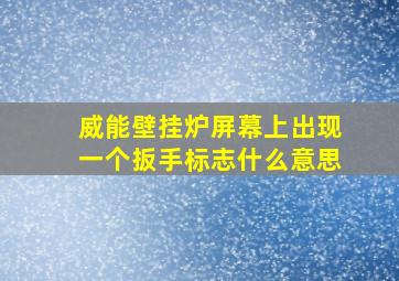 威能壁挂炉屏幕上出现一个扳手标志什么意思