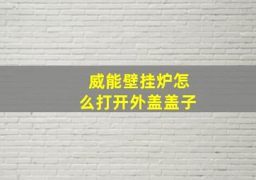 威能壁挂炉怎么打开外盖盖子