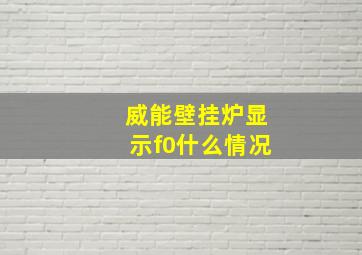 威能壁挂炉显示f0什么情况