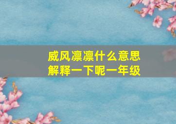 威风凛凛什么意思解释一下呢一年级