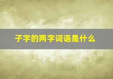 子字的两字词语是什么