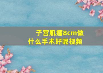 子宫肌瘤8cm做什么手术好呢视频