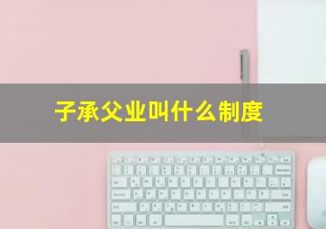 子承父业叫什么制度