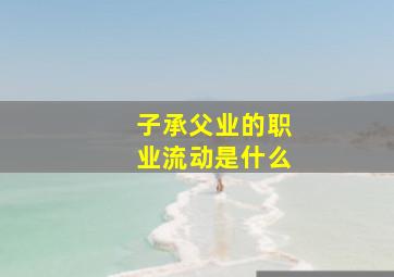 子承父业的职业流动是什么