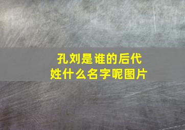 孔刘是谁的后代姓什么名字呢图片