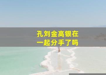 孔刘金高银在一起分手了吗