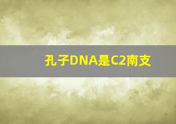 孔子DNA是C2南支